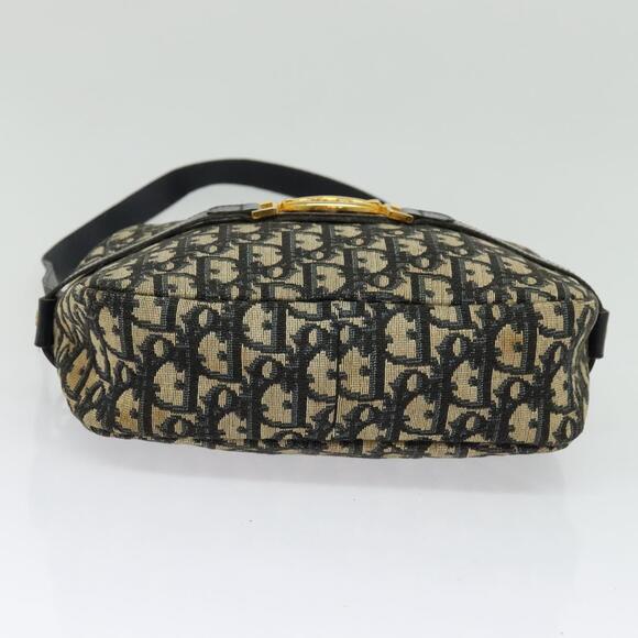 DIOR Trotter Canvas Shoulder Bag Navy Gold - Picture 9 of 12